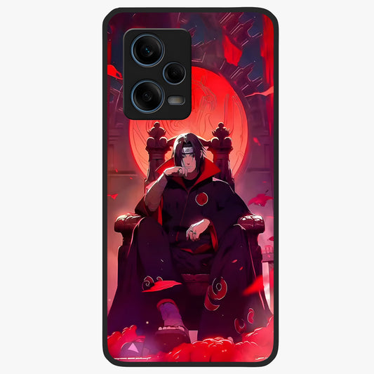 Blood Moon Sovereign Glass Case showing flat back view with mystical blood moon artwork and glossy glass finish.