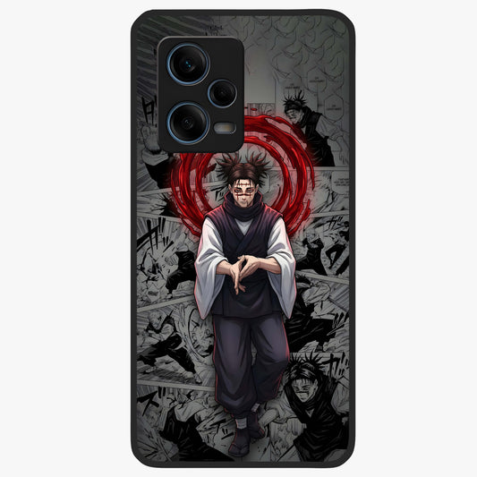 Cursed Ritual Ascension Glass Case showing flat back view with dark ritual themed artwork and glossy glass finish.