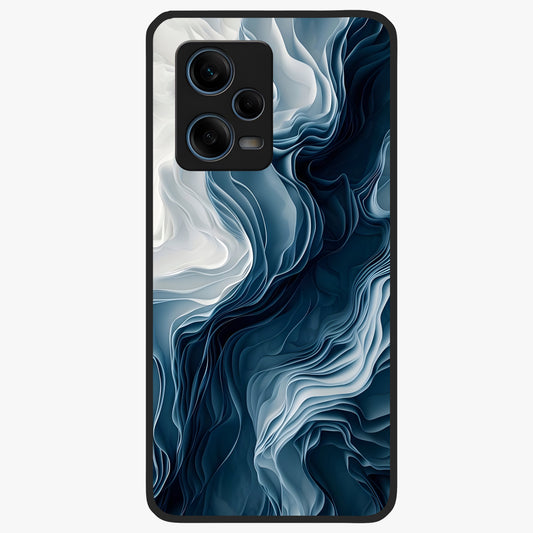 Ethereal Paper Marble Glass Case showing flat back view with soft marble paper texture artwork and glossy glass finish.