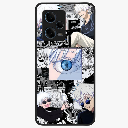Infinity Sorcerer Chaos Glass Case showing flat back view with mystical sorcerer themed artwork and glossy glass finish.
