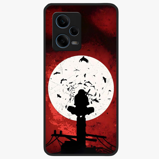 Itachi Limited Edition Naruto Anime Glass Case showing flat back view with iconic anime character artwork and glossy glass finish.