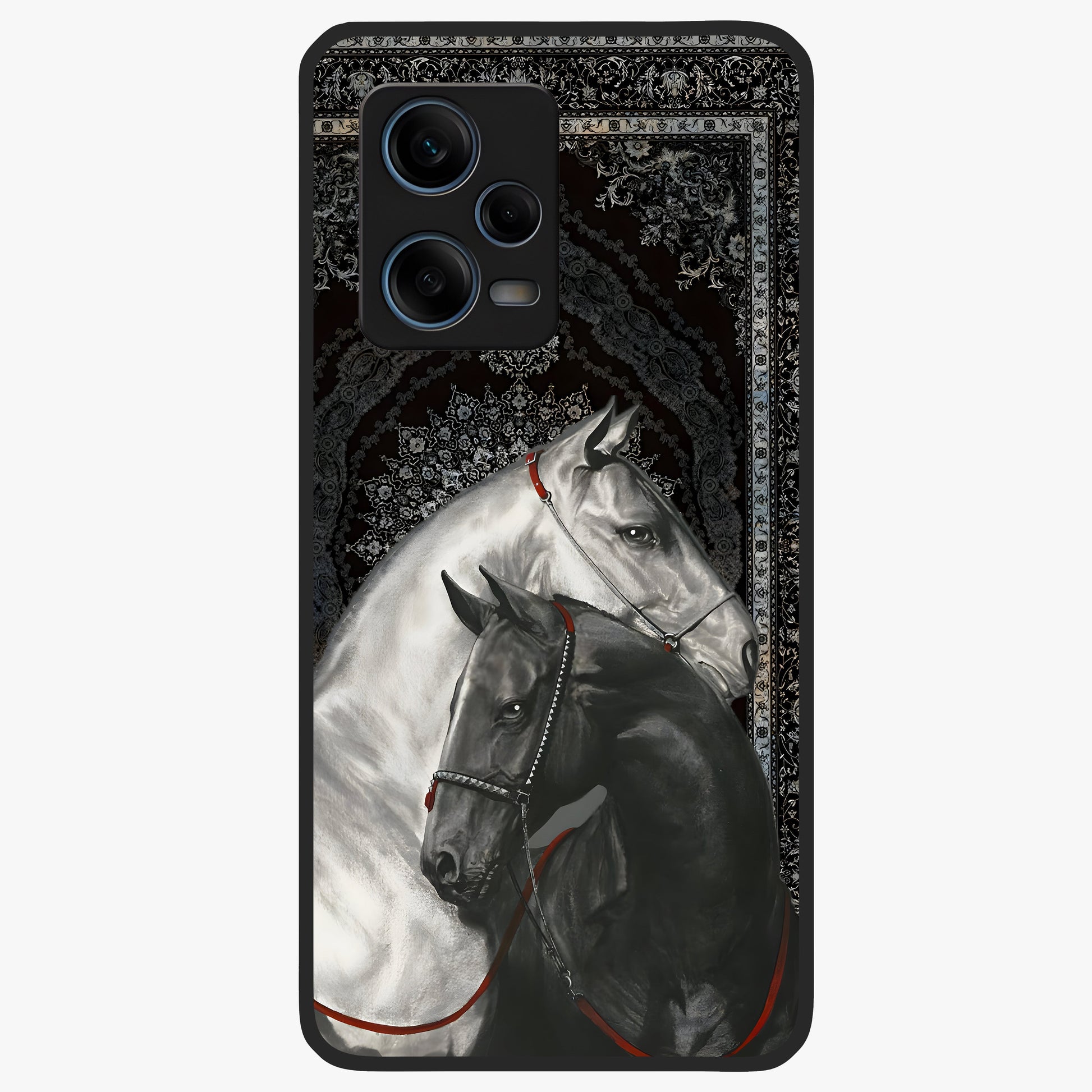Majestic Ride Legacy Glass Case showing flat back view with powerful automotive inspired artwork and glossy glass finish.