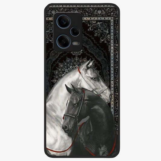 Majestic Ride Legacy Glass Case showing flat back view with powerful automotive inspired artwork and glossy glass finish.