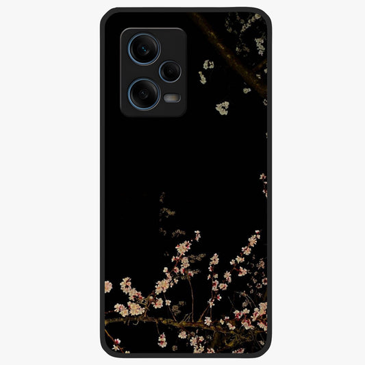Petal Moon Light With Custom Name Glass Case showing flat back view with floral moonlight artwork and personalized name design.