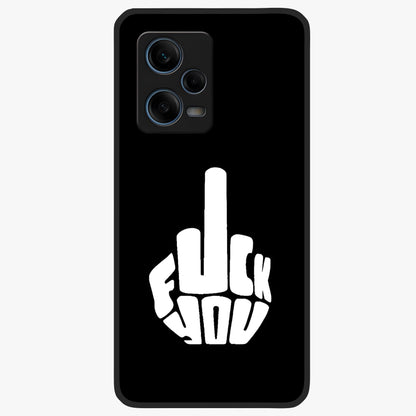Rebel Mode On Glass Case showing flat back view with bold rebellious typography artwork and glossy glass finish.