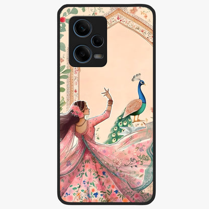 Royal Grace Muse Glass Case showing flat back view with elegant artistic artwork and glossy glass finish.
