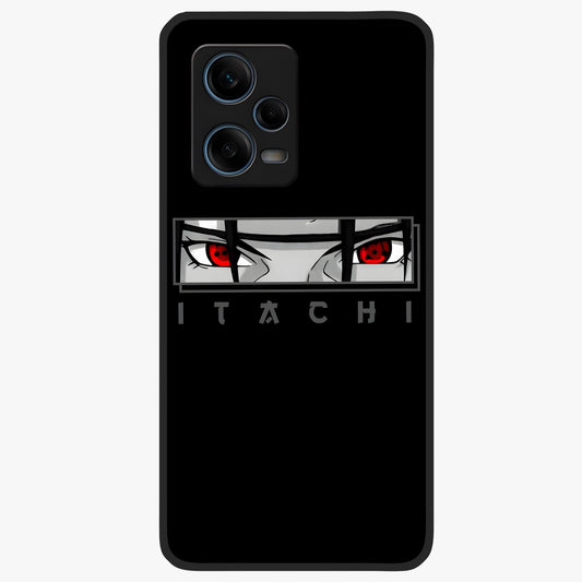 Scarlet Gaze Dominance Glass Case showing flat back view with striking red themed artwork and glossy glass finish.
