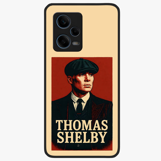 Vintage Mafia Authority Glass Case showing flat back view with bold vintage mafia inspired artwork and glossy glass finish.