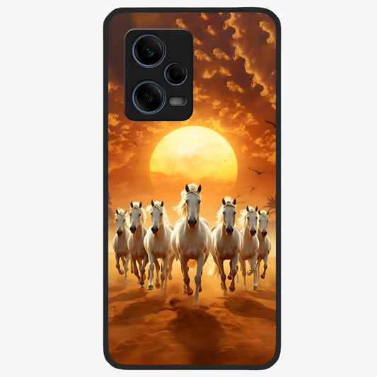 Wild Sunset Majesty Glass Case showing flat back view with majestic sunset landscape artwork and glossy glass finish.