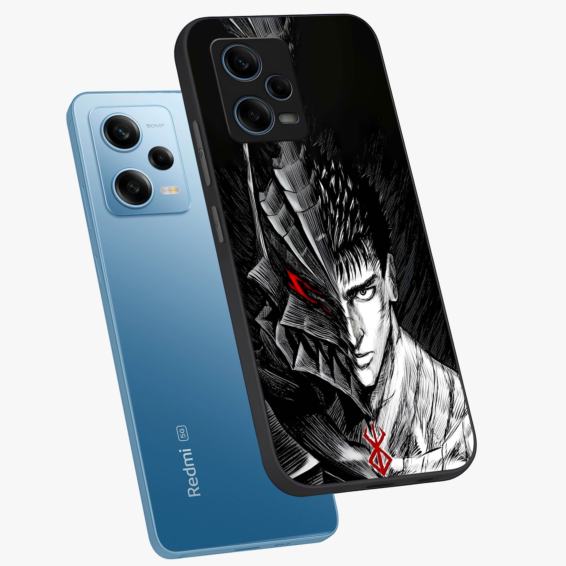 Berserker Blood Oath Glass Case displayed in angled mockup highlighting dark fantasy graphic design and powerful theme.