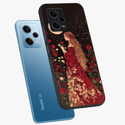 Crimson Dreams Glass Case displayed in angled mockup highlighting soft crimson aesthetic design with artistic theme.
