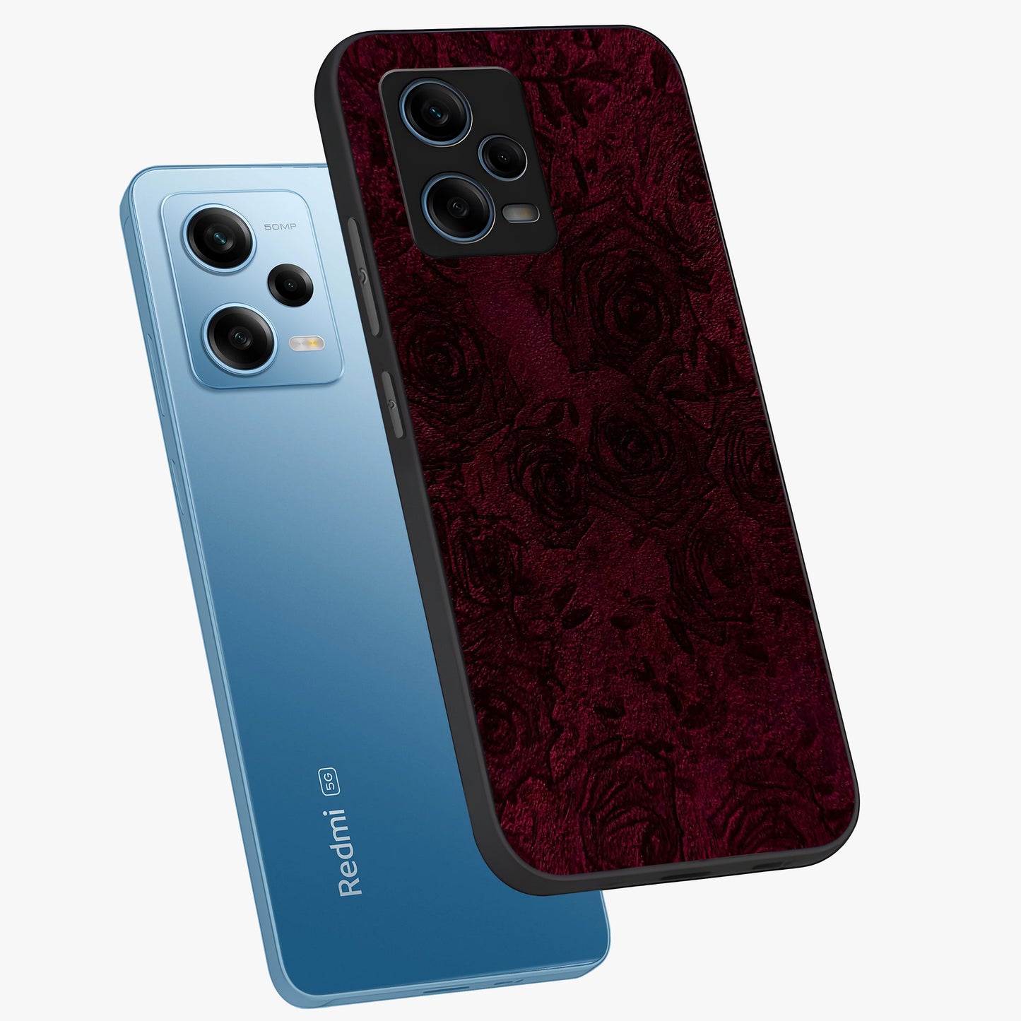 Crimson Fade Flow Glass Case displayed in angled mockup highlighting smooth gradient design with modern aesthetic style.