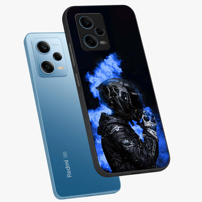 Cyber Sentinel Protocol Glass Case displayed in angled mockup highlighting digital cyber design with sci-fi aesthetic style.