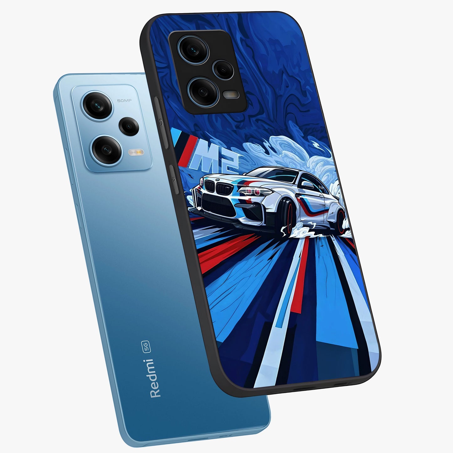 Drift Power Rush Glass Case displayed in angled mockup highlighting powerful drift car design with sporty aesthetic style.