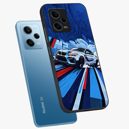 Drift Power Rush Glass Case displayed in angled mockup highlighting powerful drift car design with sporty aesthetic style.