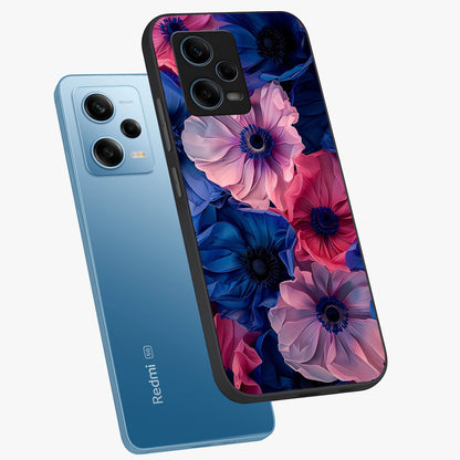 Flower Paper Art Pattern Glass Case displayed in angled mockup highlighting layered paper flower design with artistic aesthetic.