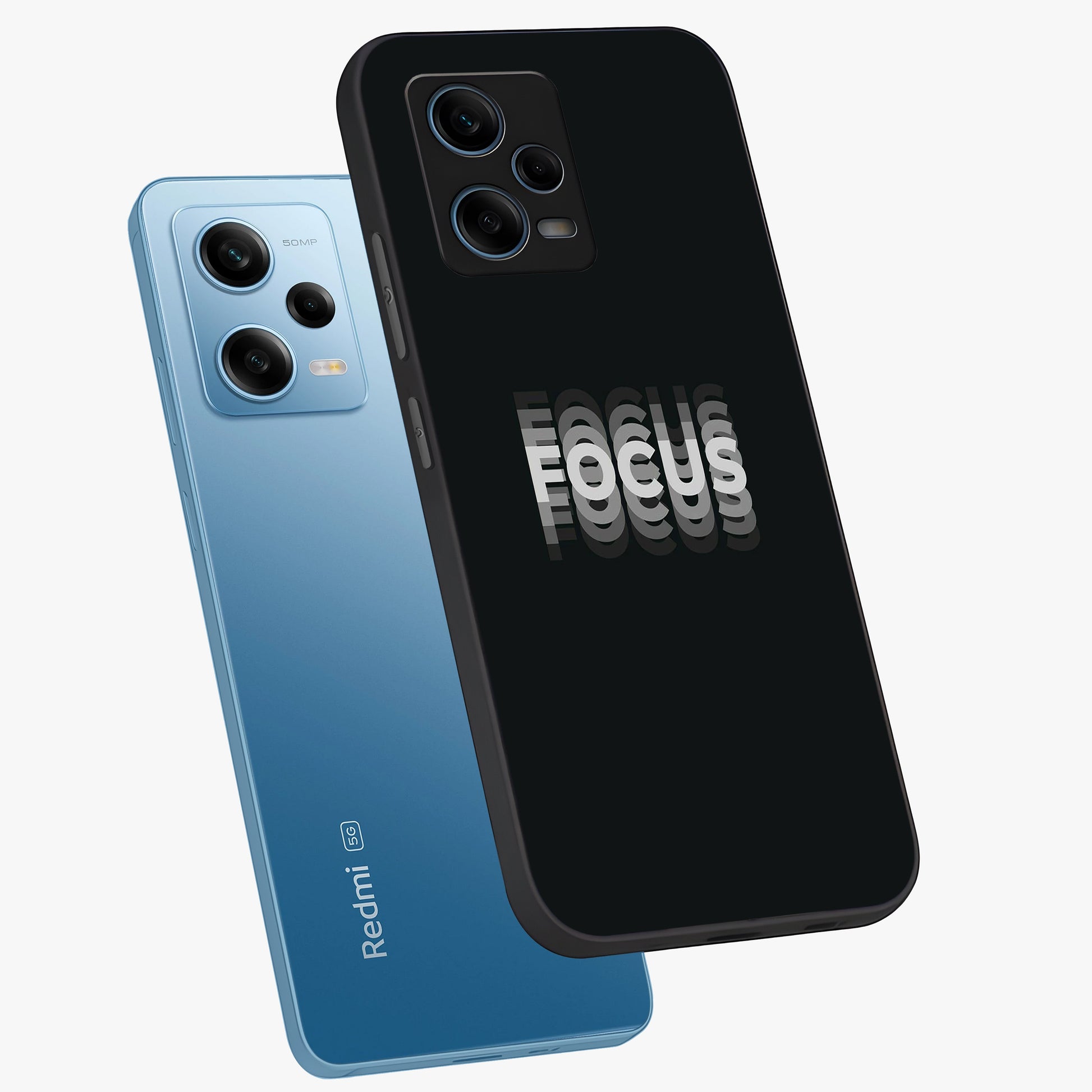 Focus Mode On Glass Case displayed in angled mockup highlighting clean minimal text artwork with modern aesthetic style.