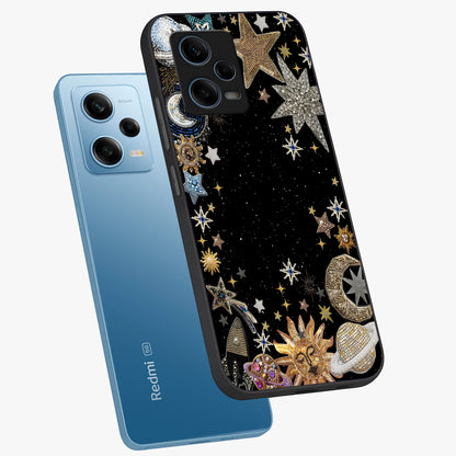 Galactic Jewel Stars Glass Case displayed in angled mockup highlighting shining celestial star design with cosmic aesthetic style.
