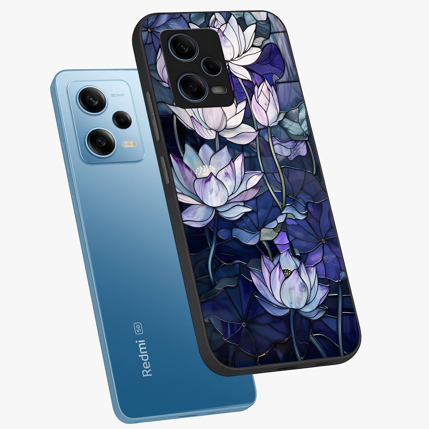 Gloss Petal Rush Glass Case displayed in angled mockup highlighting vibrant petal design with elegant floral aesthetic.