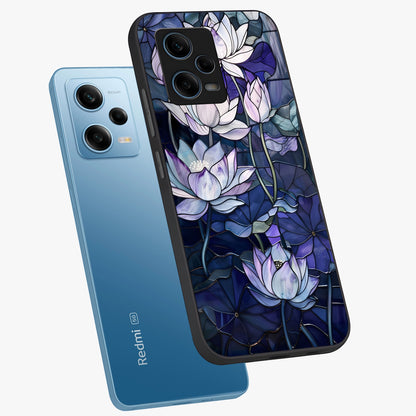 Gloss Petal Rush Glass Case displayed in angled mockup highlighting vibrant petal design with elegant floral aesthetic.