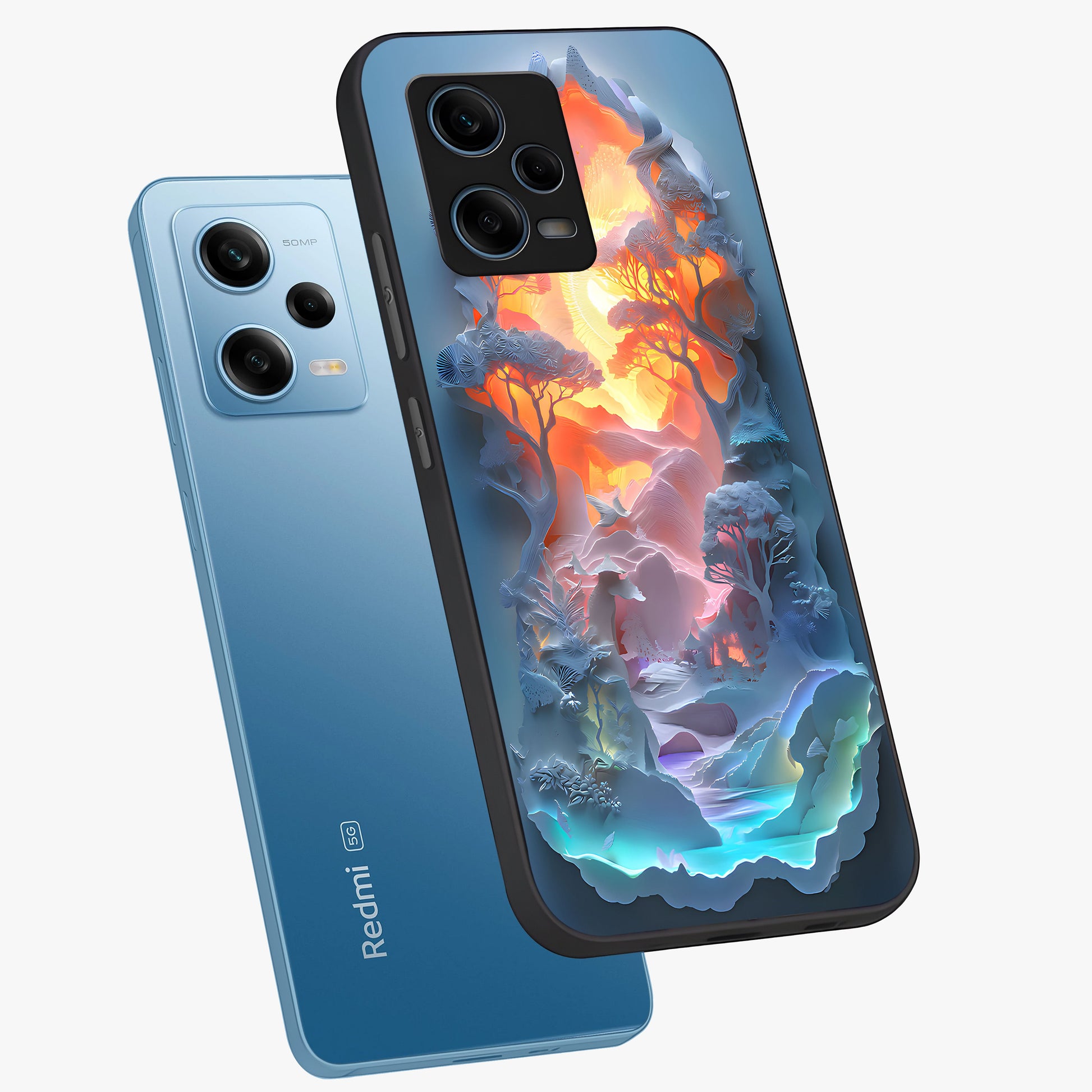 Glow Forest Portal Glass Case displayed in angled mockup highlighting mystical forest design with magical glowing aesthetic.