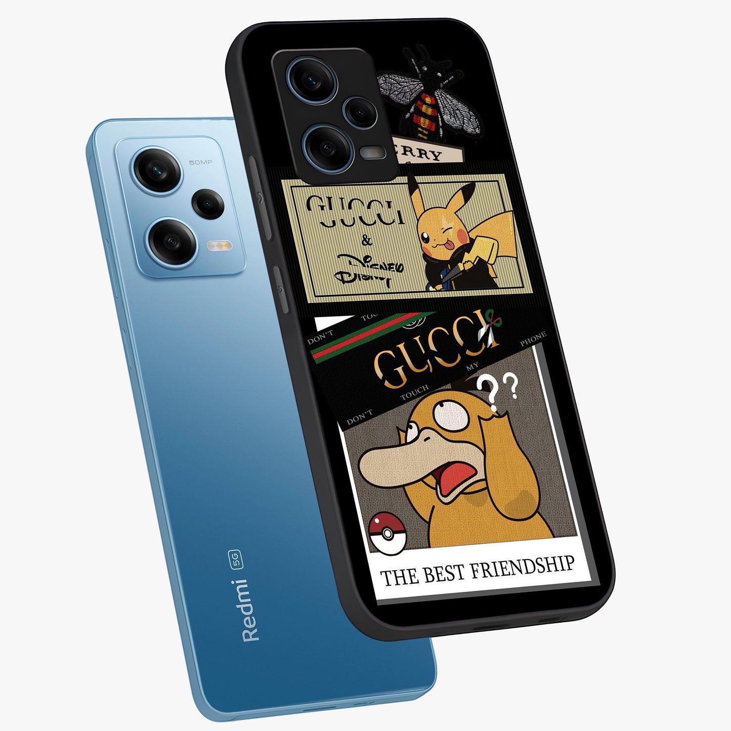 Gucci Play Mashup Glass Case displayed in angled mockup highlighting stylish fashion mashup design with bold aesthetic.