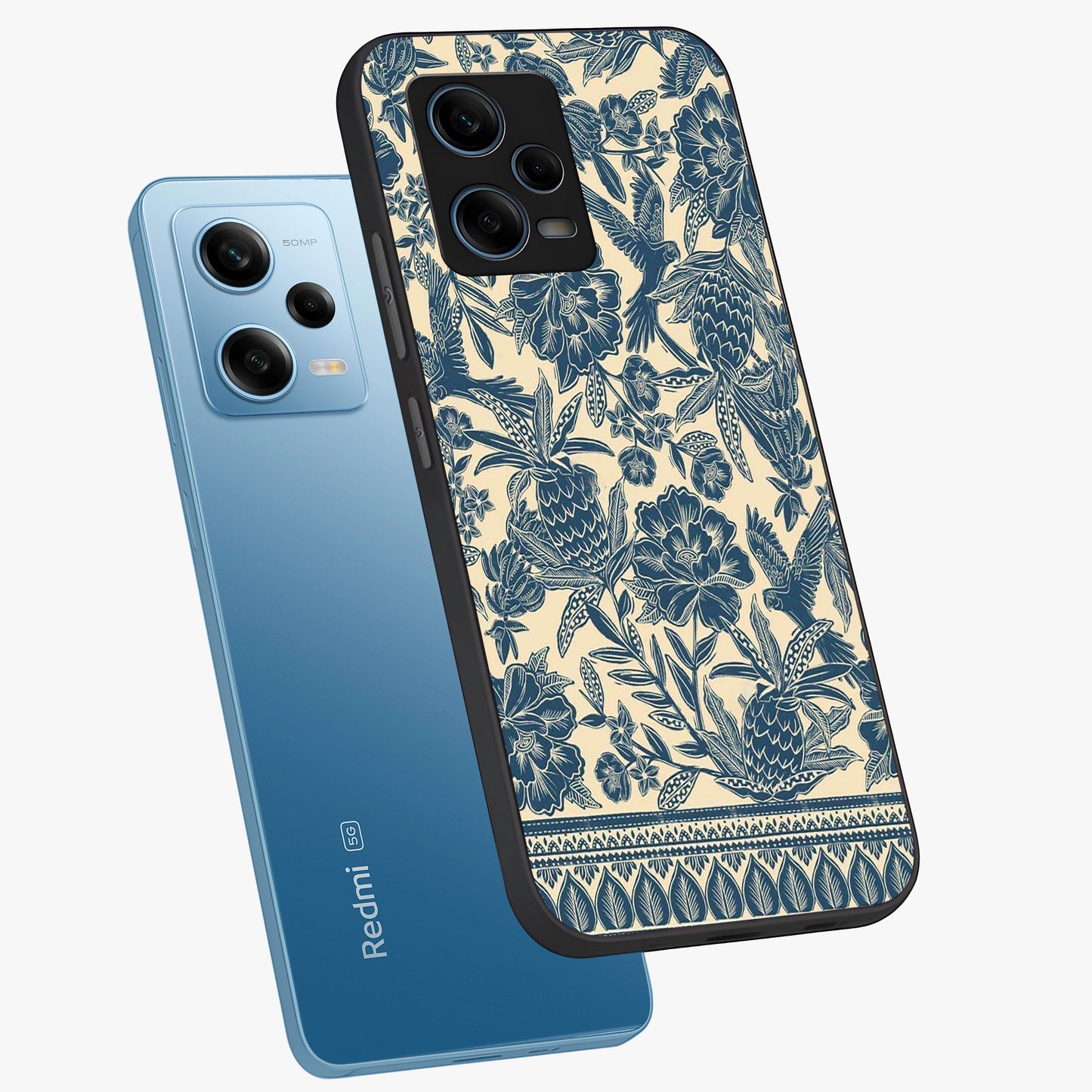 Heirloom Wild Bloom Glass Case displayed in angled mockup highlighting botanical bloom design with classic aesthetic style.