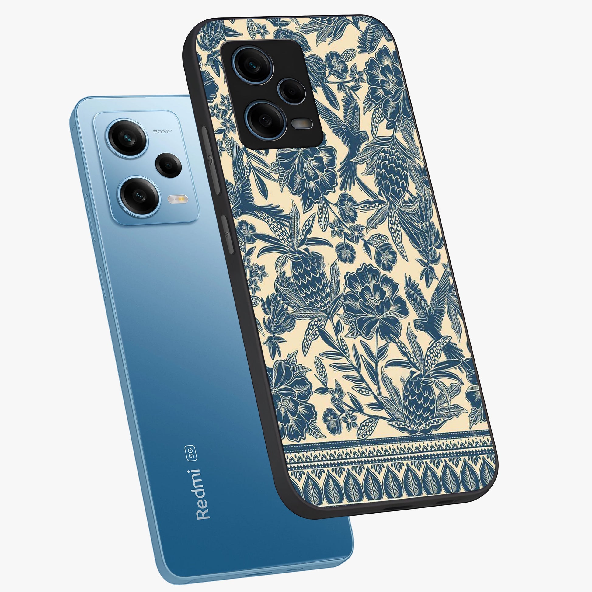 Heirloom Wild Bloom Glass Case displayed in angled mockup highlighting botanical bloom design with classic aesthetic style.