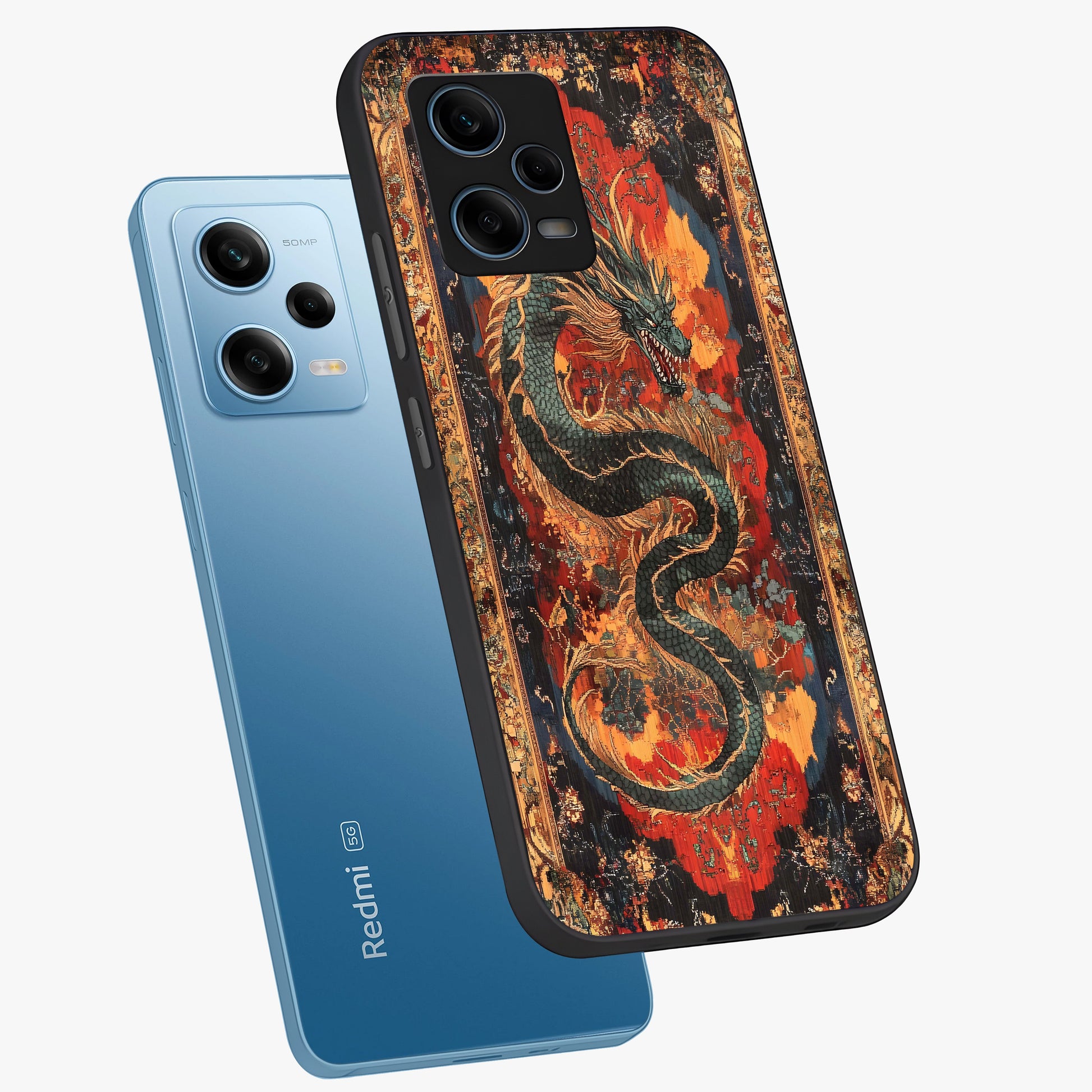 Inferno Dragon Soul Glass Case displayed in angled mockup highlighting powerful dragon illustration with inferno aesthetic.