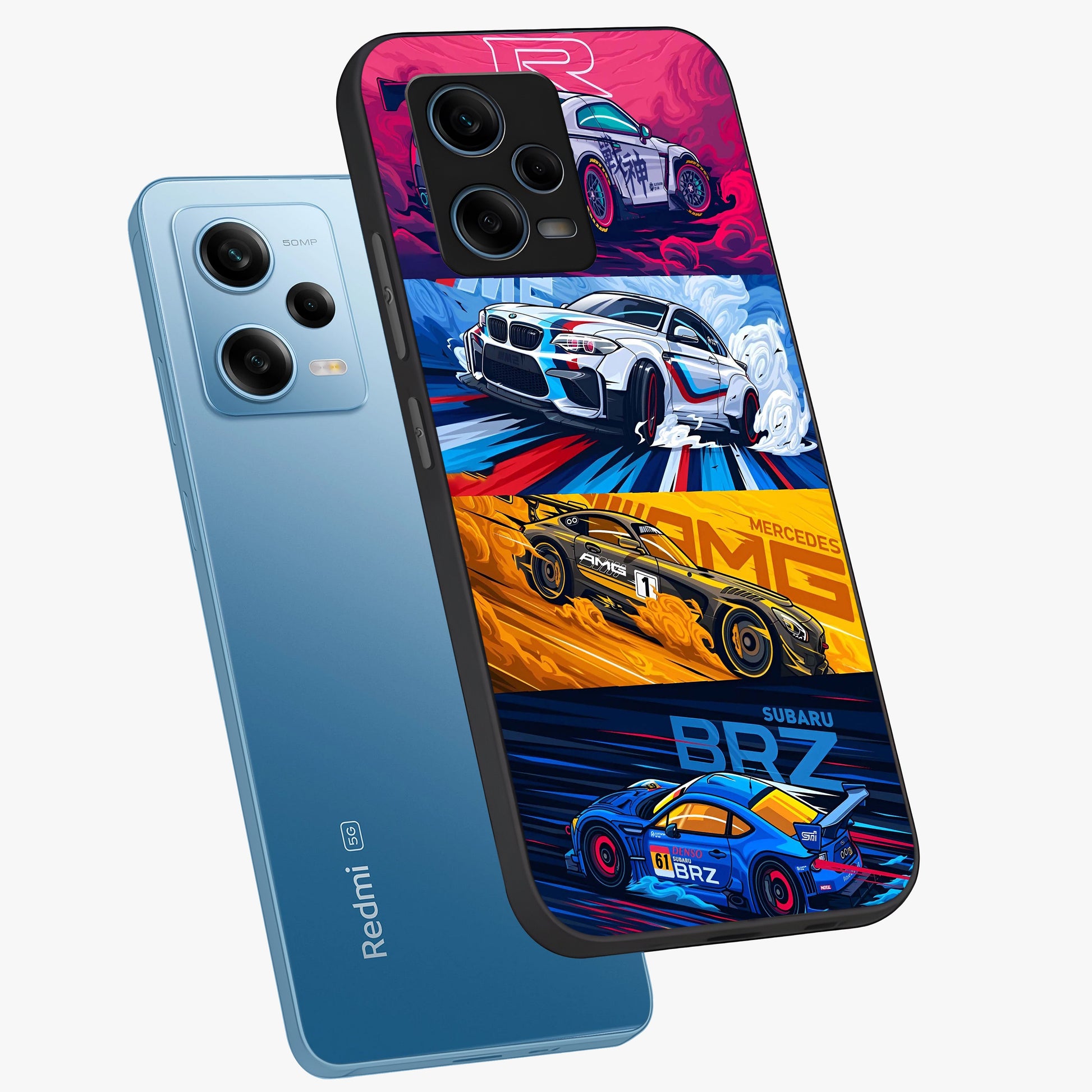 JDM Sports Car Glass Case displayed in angled mockup highlighting sleek Japanese racing car design with automotive aesthetic.
