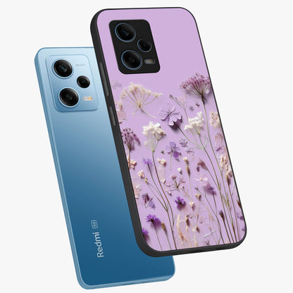 Lavender Blossom Dream Glass Case displayed in angled mockup highlighting dreamy lavender flower design with calming aesthetic style.