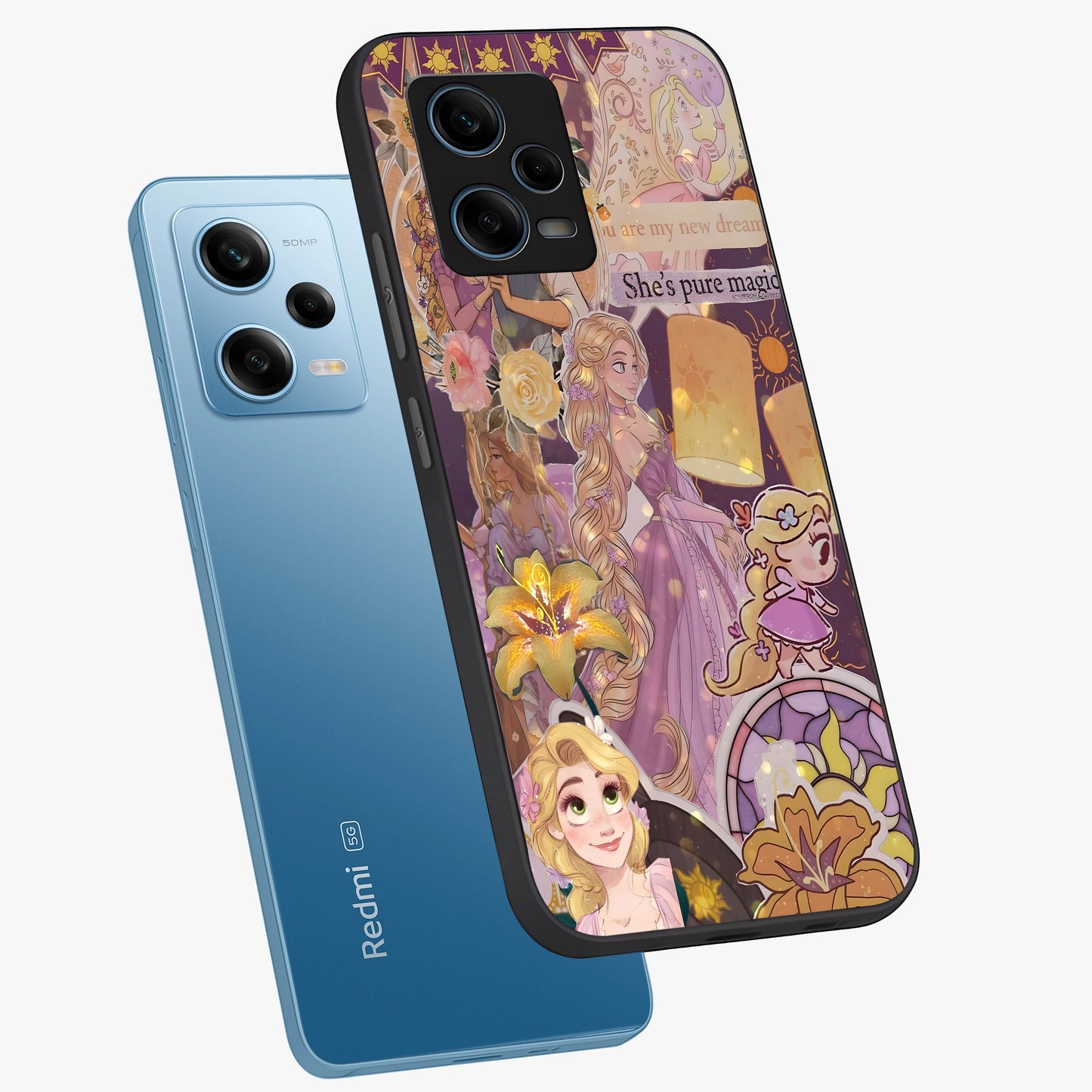 Magical Tangled Dream Glass Case displayed in angled mockup highlighting whimsical fantasy design with magical aesthetic.