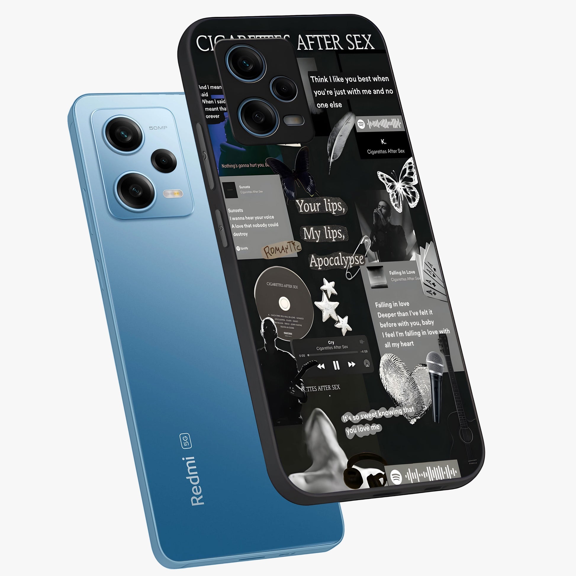 Midnight Love Echo Glass Case displayed in angled mockup highlighting elegant love inspired design with deep aesthetic style.