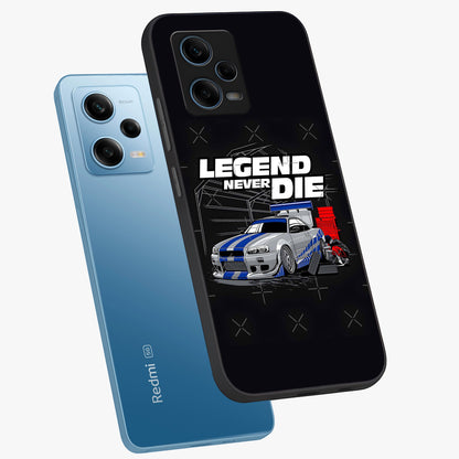 Midnight Racing Legacy Glass Case displayed in angled mockup highlighting dynamic automotive design with bold midnight aesthetic.