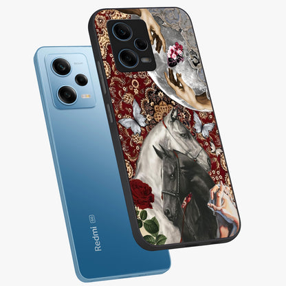 Moonlit Royal Stallion Glass Case displayed in angled mockup highlighting powerful stallion illustration with royal night aesthetic.