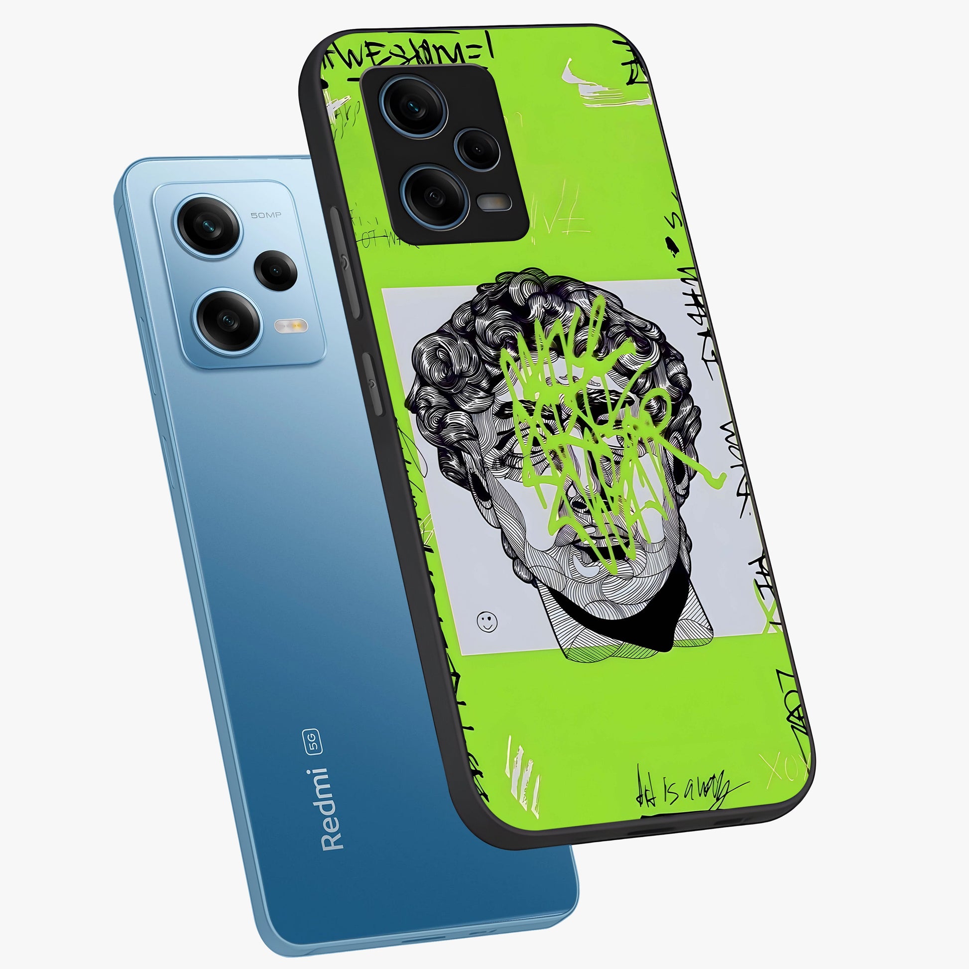 Neo Graffiti Rebellion Glass Case displayed in angled mockup highlighting urban street art design with rebellious aesthetic.