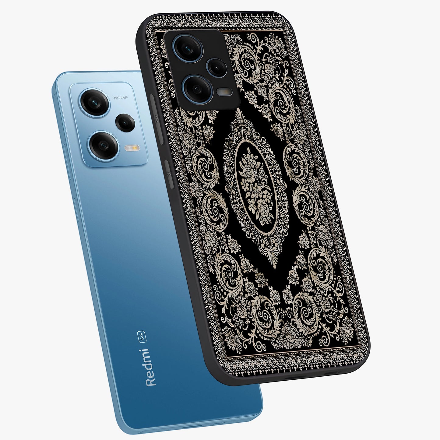 Noir Bloom Elegance Glass Case displayed in angled mockup highlighting refined flower design with stylish noir aesthetic.