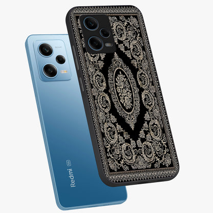 Noir Bloom Elegance Glass Case displayed in angled mockup highlighting refined flower design with stylish noir aesthetic.