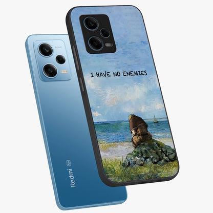 Peace Beyond War Glass Case displayed in angled mockup highlighting meaningful message design with artistic aesthetic style.