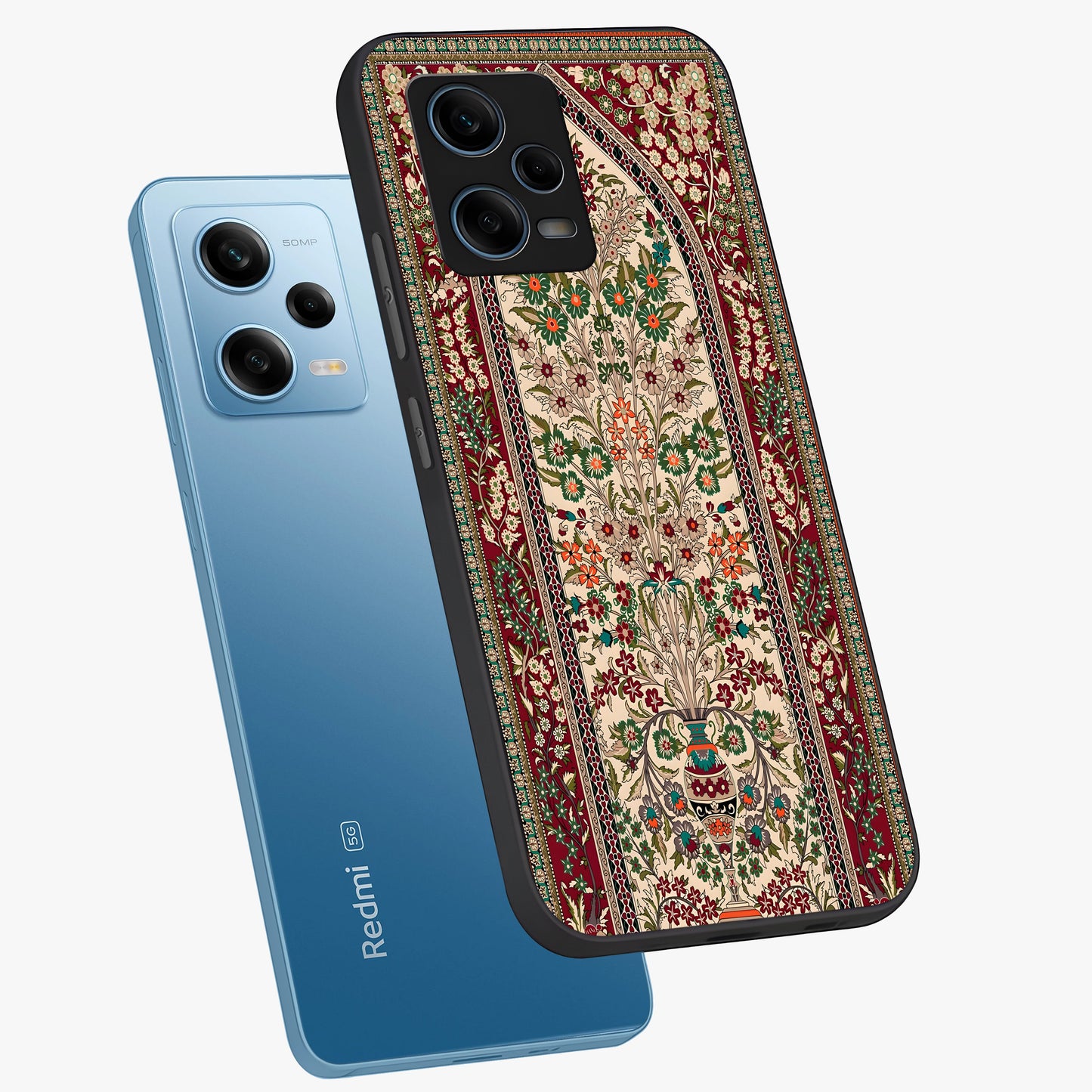 Persian Inspired Glass Case displayed in angled mockup highlighting intricate traditional design with elegant cultural aesthetic.
