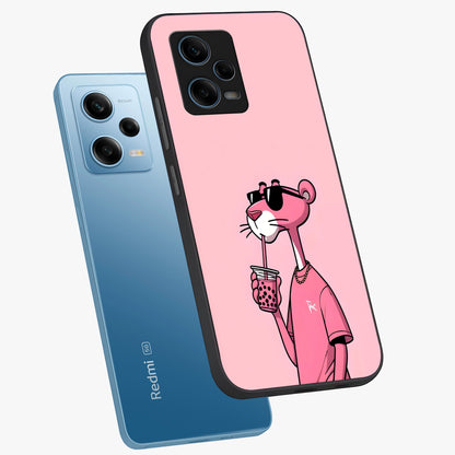 Pink Panther Glass Case displayed in angled mockup highlighting playful cartoon character design with vibrant pink aesthetic.