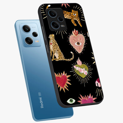 Sacred Jungle Heart Glass Case displayed in angled mockup highlighting lush tropical design with natural aesthetic style.