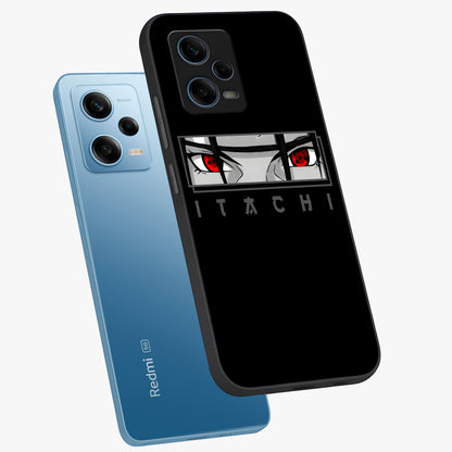 Scarlet Gaze Dominance Glass Case displayed in angled mockup highlighting intense visual design with bold scarlet aesthetic.