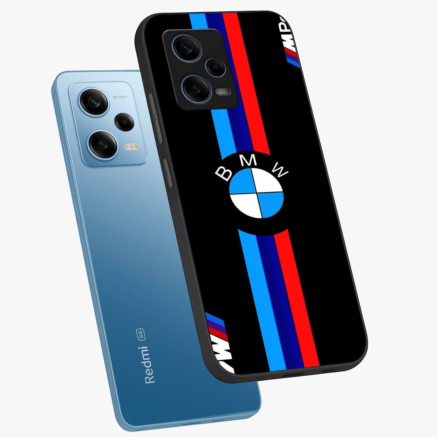 Turbo BMW Beast Glass Case displayed in angled mockup highlighting sleek racing car design with bold automotive aesthetic.