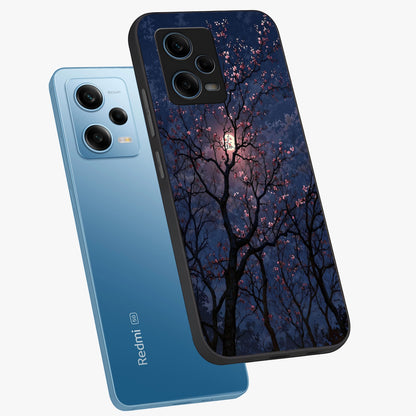Twilight Sakura Serenade Glass Case displayed in angled mockup highlighting delicate sakura flower design with dreamy aesthetic.