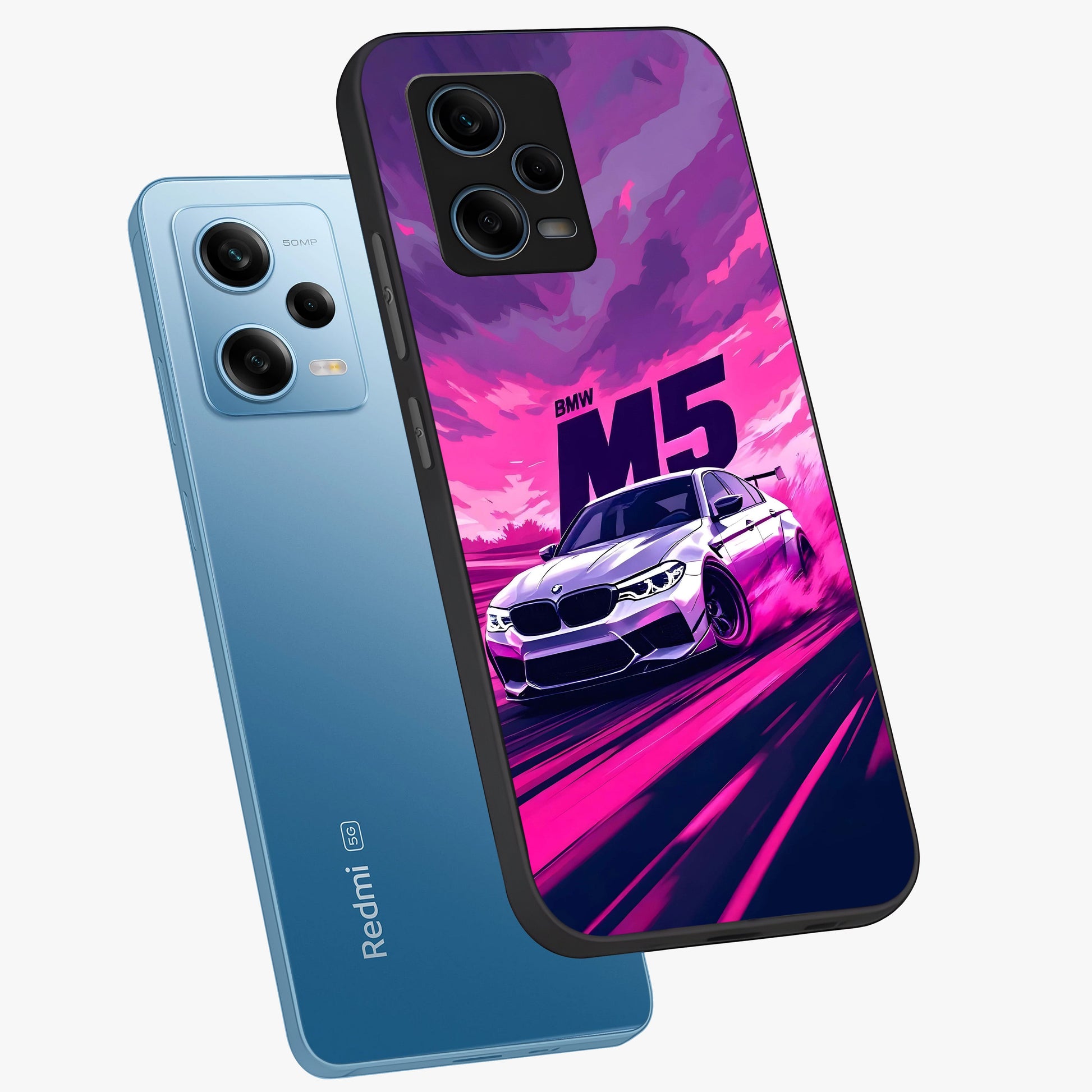 Velocity Drift Pulse Glass Case displayed in angled mockup highlighting dynamic drift design with sporty automotive aesthetic.