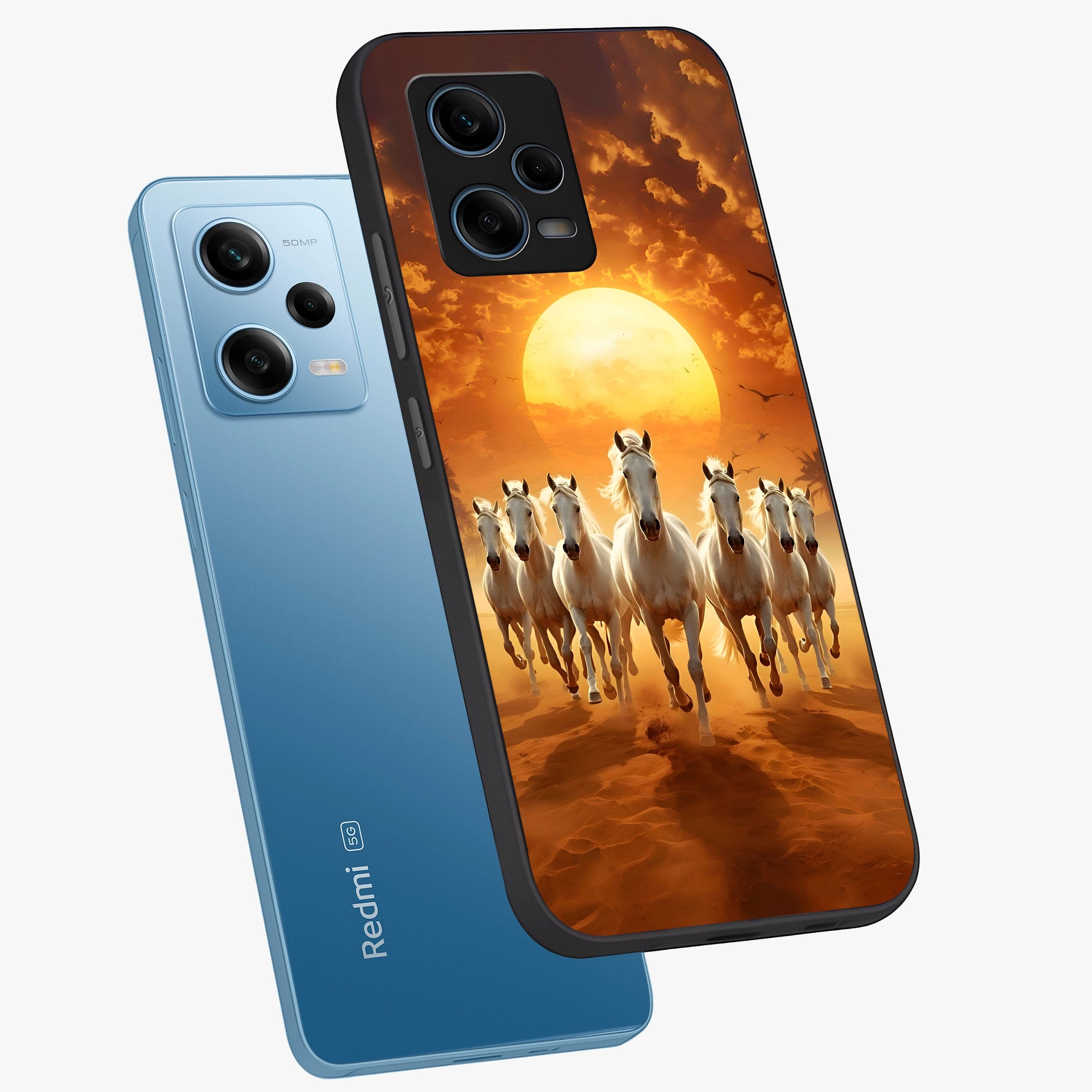 Wild Sunset Majesty Glass Case displayed in angled mockup highlighting vibrant sunset sky design with scenic aesthetic.