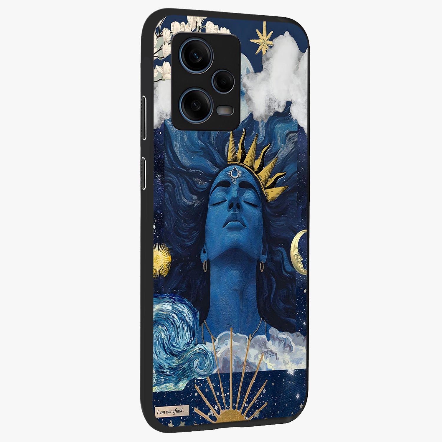 Aesthetic Lord Shiva Glass Case upright view showcasing powerful Lord Shiva artwork with devotional theme.