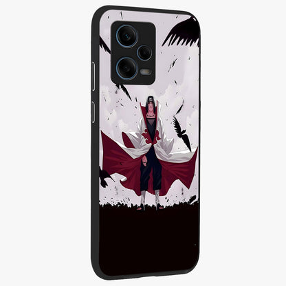 Crimson Crow Ascension Glass Case upright view showcasing dramatic crow artwork with bold gothic theme.