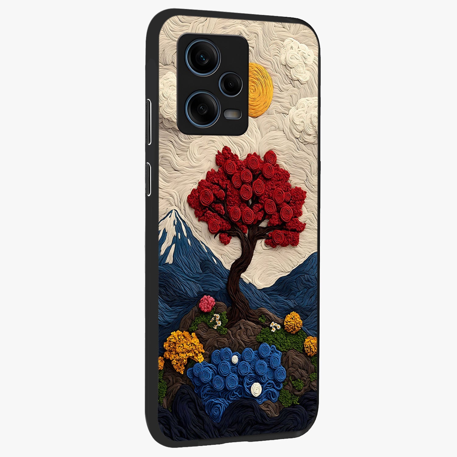 Eternal Nature Tapestry Glass Case upright view showcasing elegant nature tapestry design with decorative style.